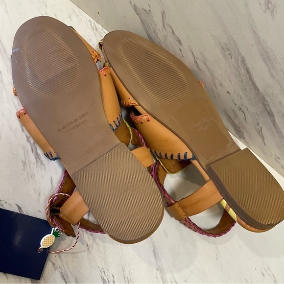 Farm Rio Women's Caramel Palm Tree Sandal Brown Boho Colorful US 6.5 NWT. - Picture 9 of 9